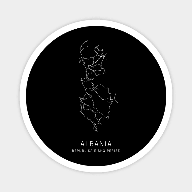 Albania Road Map Magnet by ClarkStreetPress